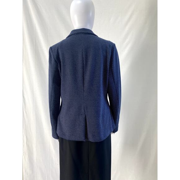 Rafaella Poka Dot Jacket  Blazer in Navy  and White Size Medium - Picture 10 of 13